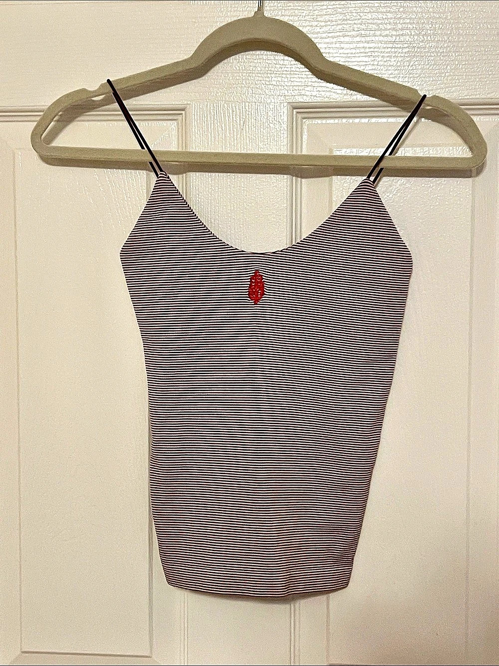 FP Movement Good Karma Scoop Neck Cami Brown & White Like New
